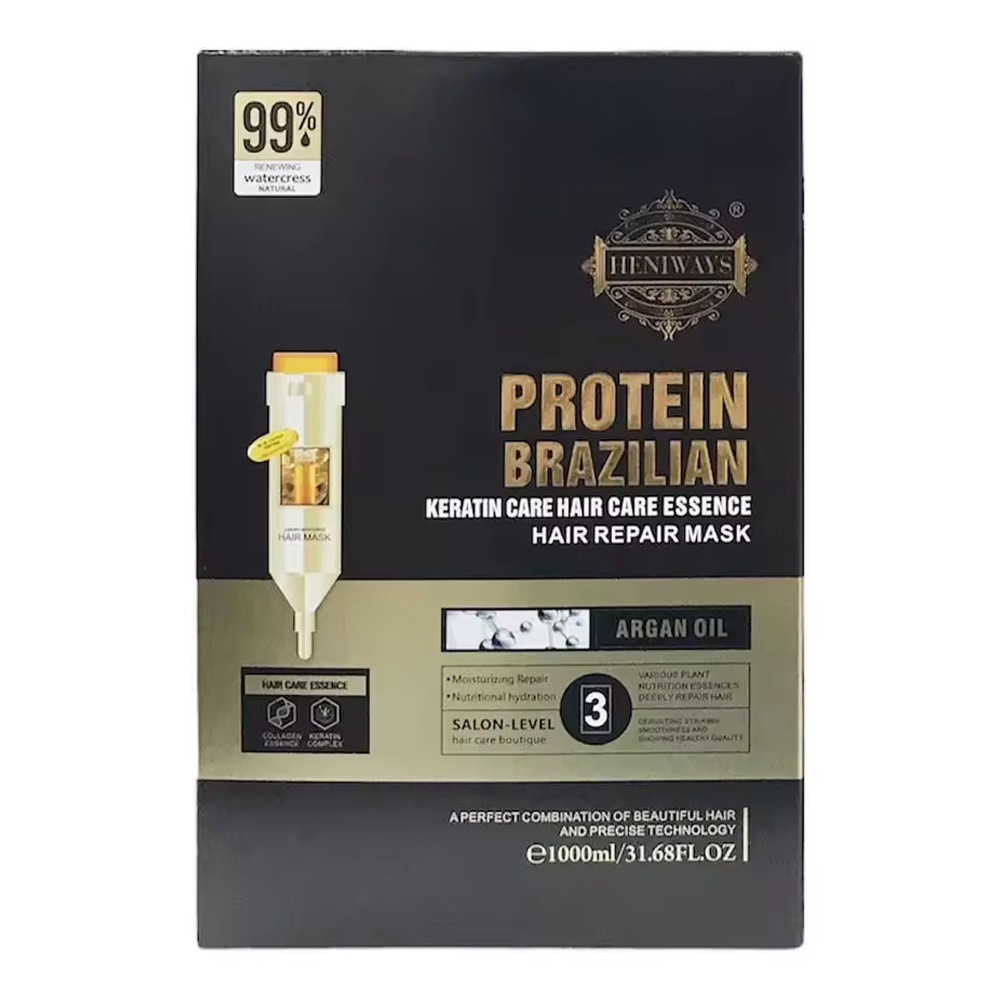 Heniways Protein Brazilian Keratin Care Hair Repair Mask 1000ml - Image 2
