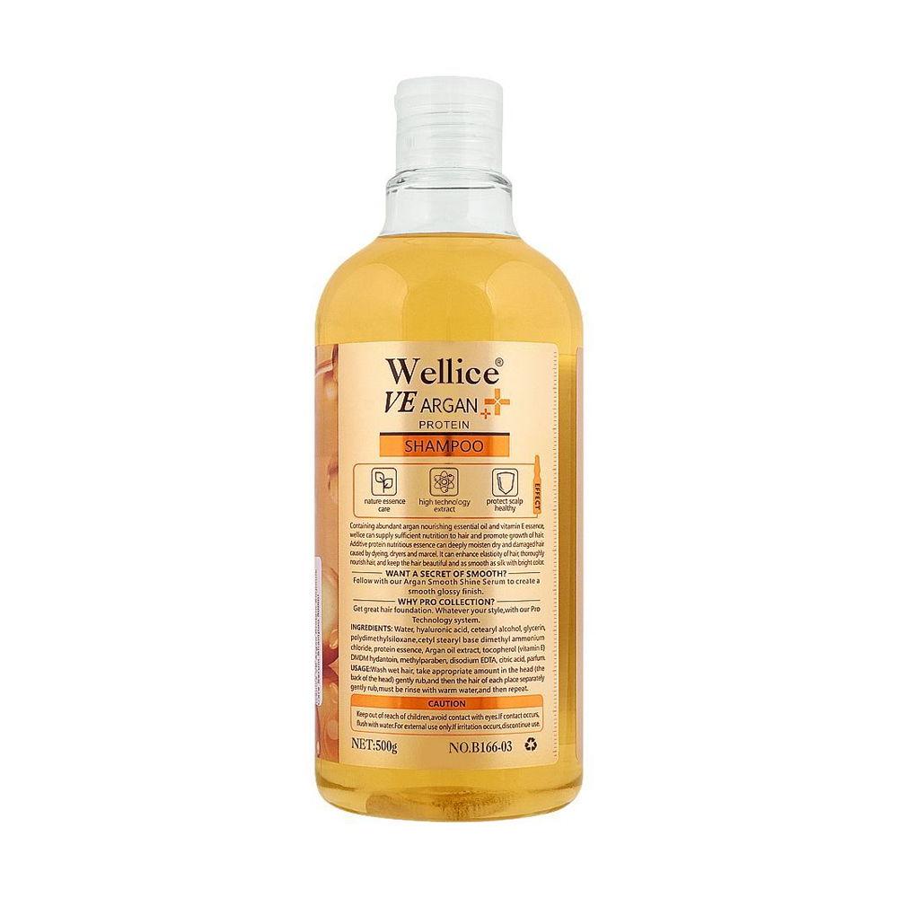 Wellice Professional VE Argan Protein Ampoule Care Serum Shampoo 500g - Image 2
