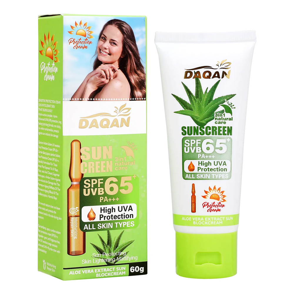 Daqan Lightweight SPF 65 Aloe Vera Face Sunscreen 60g - Image 3