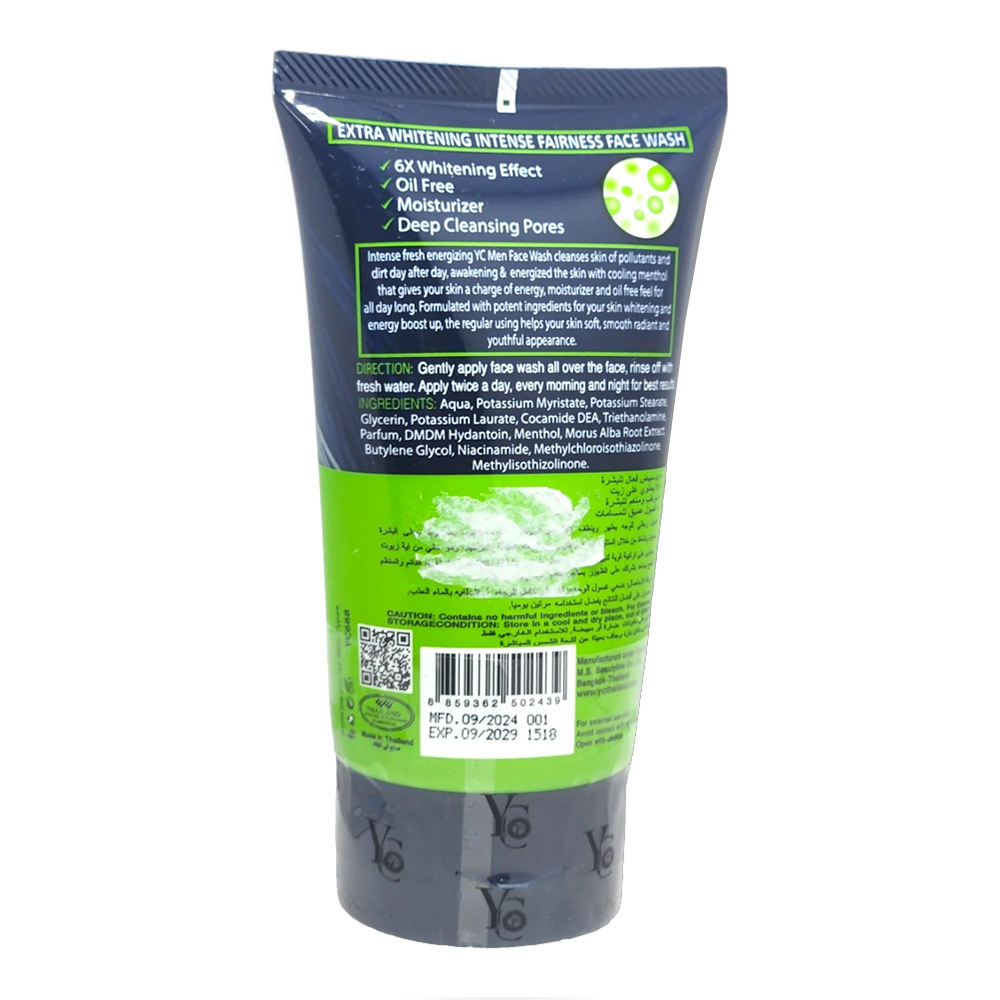 YC Men Extra Whitening Intense Fairness Face Wash 100ml - Image 2